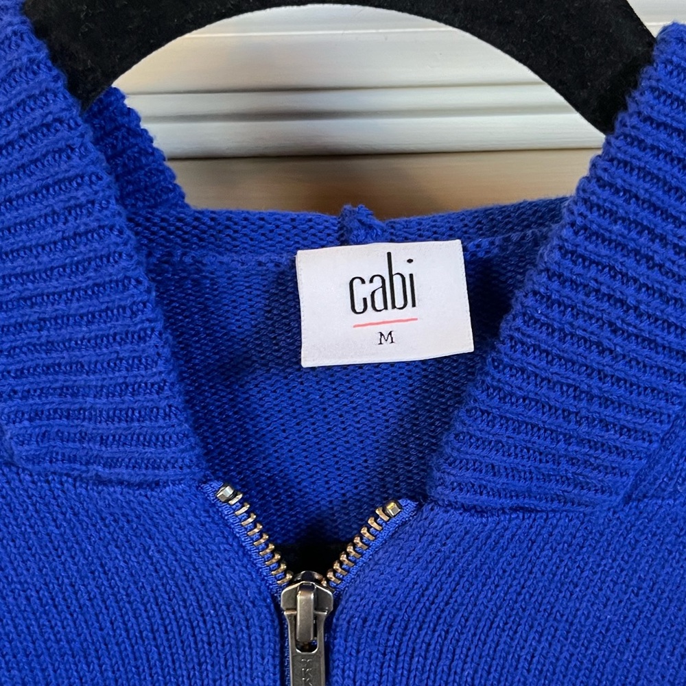 Cabi Dress up hoodie. Sweater Zip Up Hood EUC. Style # 5460. Machine Wash - Picture 6 of 6